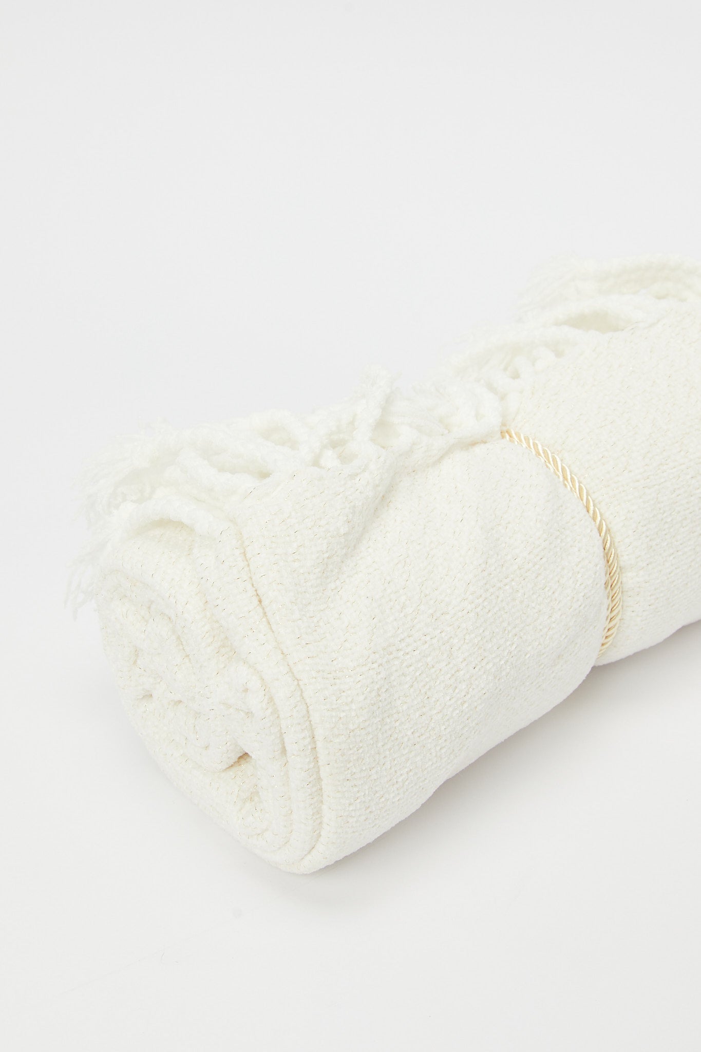 Redtag-Ivory-Chenille-Throw-With-Gold-Metallic-Yarn-Category:Throws,-Colour:Ivory,-Deals:New-In,-Dept:Home,-Filter:Home-Bedroom,-H1:HMW,-H2:BED,-H3:BEC,-H4:THR,-HMW-BED-Throws,-New-In-HMW-BED,-Non-Sale,-Promo:JULIETTE,-RMD,-S23B,-Season:S23C,-Section:Homewares,-Style:SOLID-Home-Bedroom-