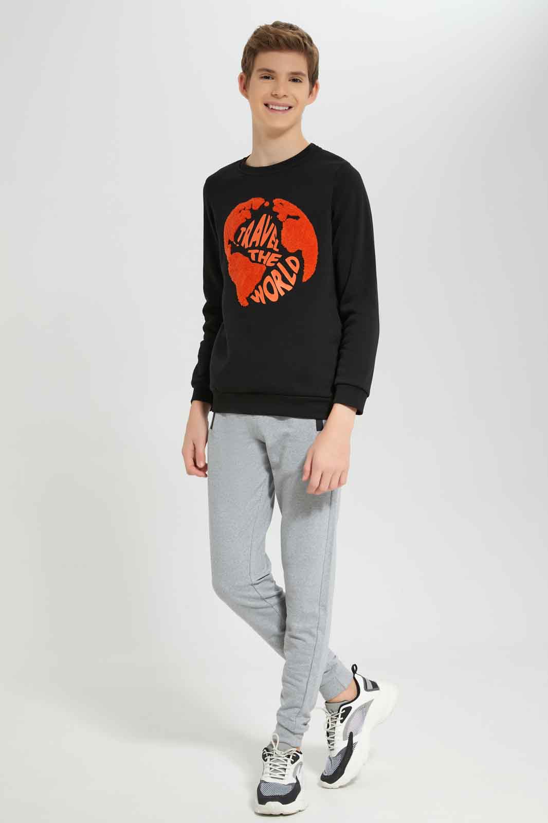 Redtag-Boys-Black-Towel-Applique-Sweatshirt-BSR-Sweatshirts,-Category:Sweatshirts,-Colour:Black,-Deals:New-In,-Dept:Boys,-Filter:Senior-Boys-(8-to-14-Yrs),-New-In-BSR-APL,-Non-Sale,-Section:Boys-(0-to-14Yrs),-W22B-Senior-Boys-9 to 14 Years