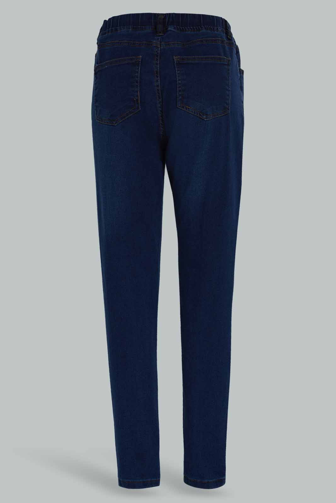 Redtag-Boys-Dark-Wash-Ballon-Fit-Pull-On-Jeans-BSR-Jeans,-Category:Jeans,-Colour:Dark-Wash,-Deals:New-In,-Dept:Boys,-Filter:Senior-Boys-(8-to-14-Yrs),-New-In-BSR-APL,-Non-Sale,-Section:Boys-(0-to-14Yrs),-W22B-Senior-Boys-9 to 14 Years