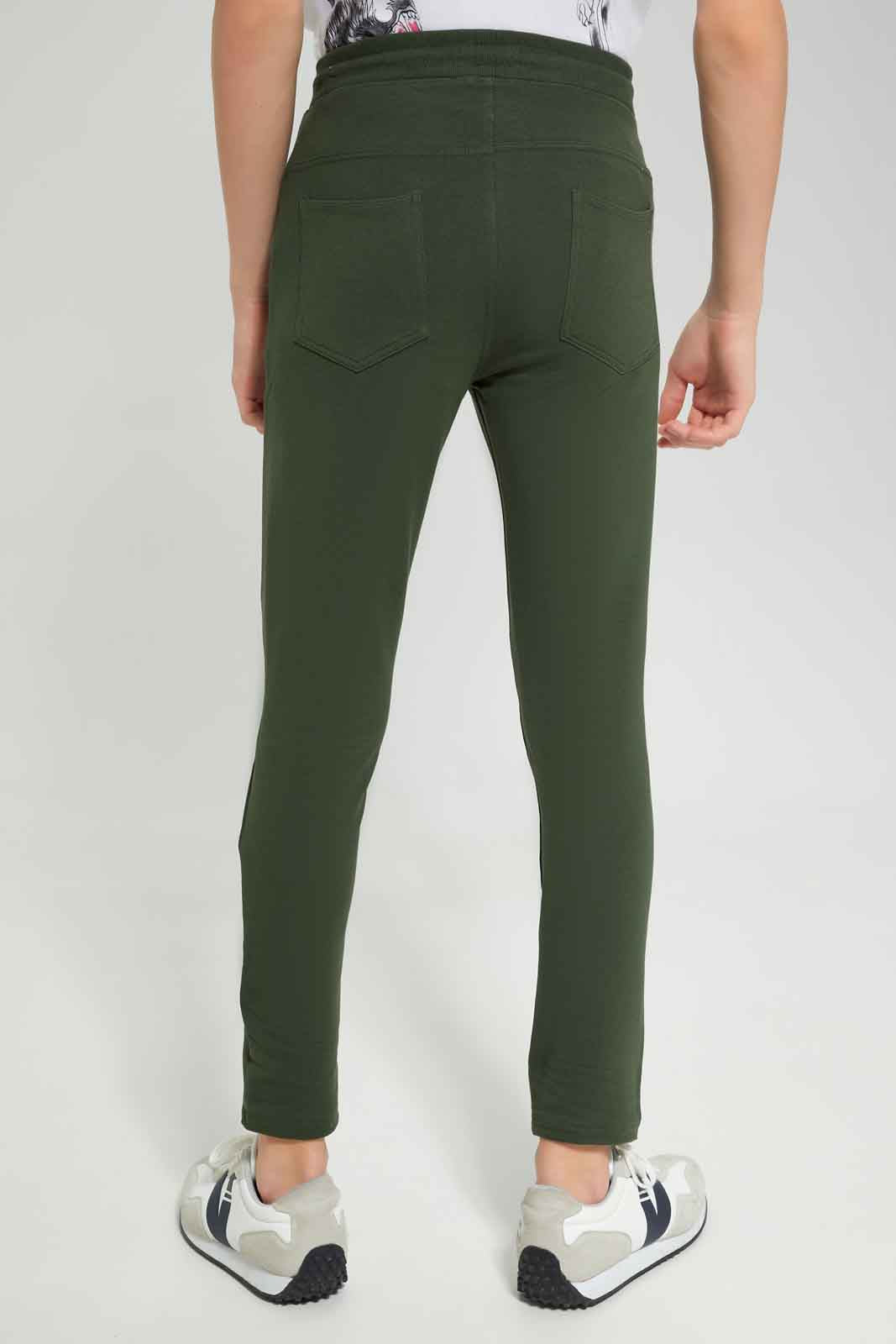 Redtag-Boys-Olive-Stretch-Active-Pants-BSR-Joggers,-Category:Joggers,-Colour:Olive,-Deals:New-In,-Dept:Boys,-Filter:Senior-Boys-(8-to-14-Yrs),-New-In-BSR-APL,-Non-Sale,-Section:Boys-(0-to-14Yrs),-VLM,-W22B-Senior-Boys-9 to 14 Years