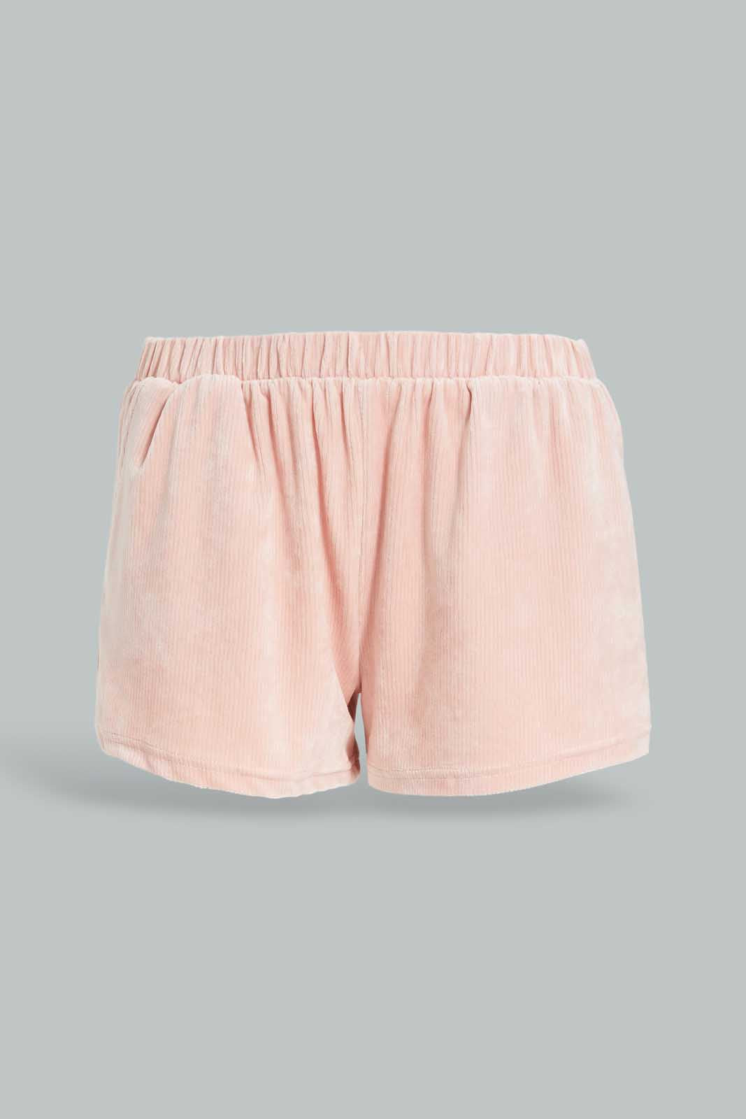 Redtag-Women-Pink-Velour-Cami-Set-Category:Cami-Sets,-Colour:Apricot,-Deals:New-In,-Dept:Ladieswear,-Filter:Women's-Clothing,-New-In-Women-APL,-Non-Sale,-Section:Women,-W22A,-Women-Cami-Sets--