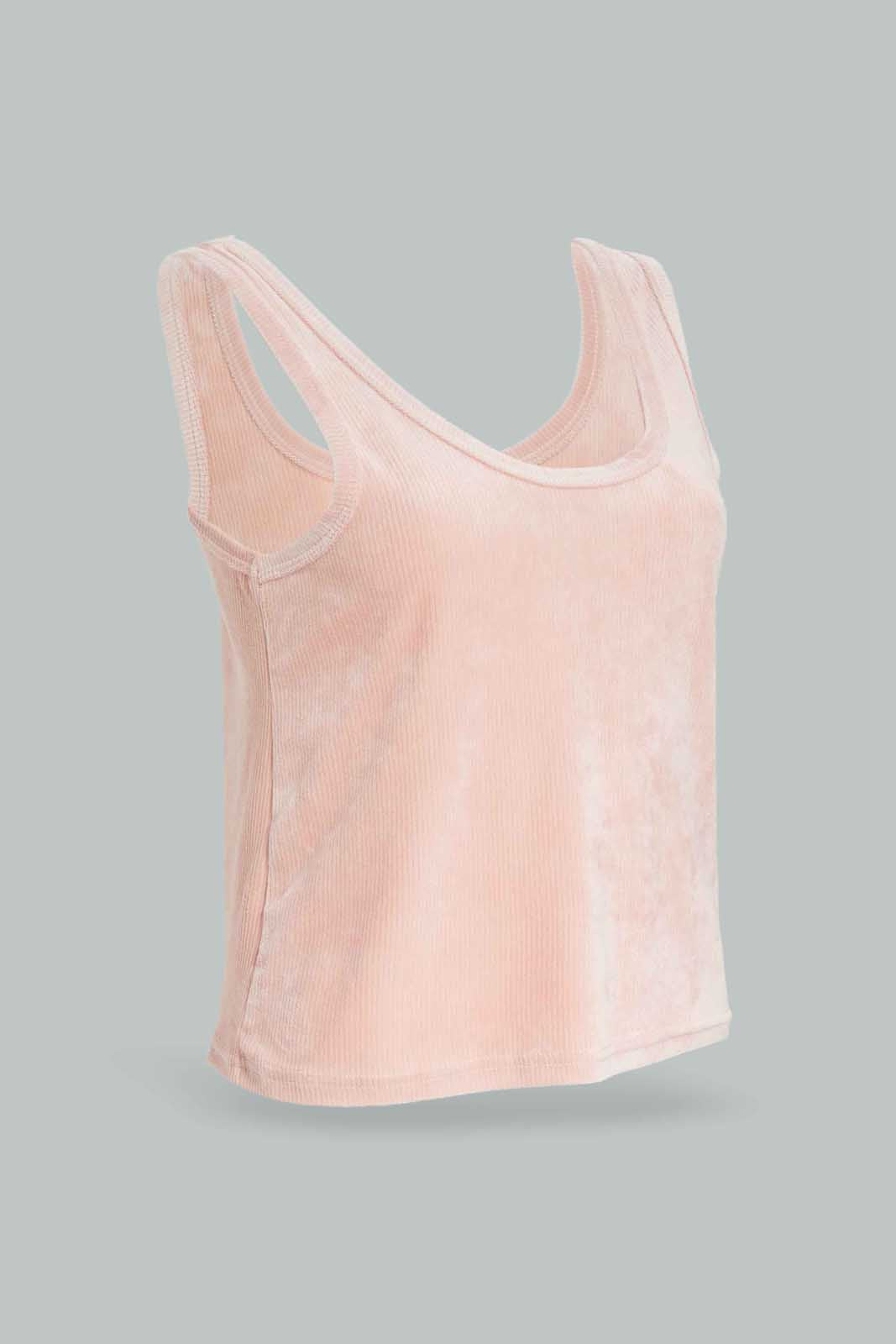 Redtag-Women-Pink-Velour-Cami-Set-Category:Cami-Sets,-Colour:Apricot,-Deals:New-In,-Dept:Ladieswear,-Filter:Women's-Clothing,-New-In-Women-APL,-Non-Sale,-Section:Women,-W22A,-Women-Cami-Sets--