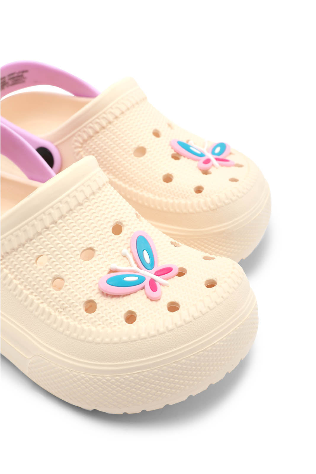 Redtag-Cream-Butterfly-Patch-Clog-Category:Flip-Flops,-Colour:Cream,-Deals:New-In,-Dept:Girls,-Filter:Girls-Footwear-(3-to-5-Yrs),-GIR-Flip-Flops,-New-In-GIR-FOO,-Non-Sale,-Section:Girls-(0-to-14Yrs),-W22B-Girls-3 to 5 Years