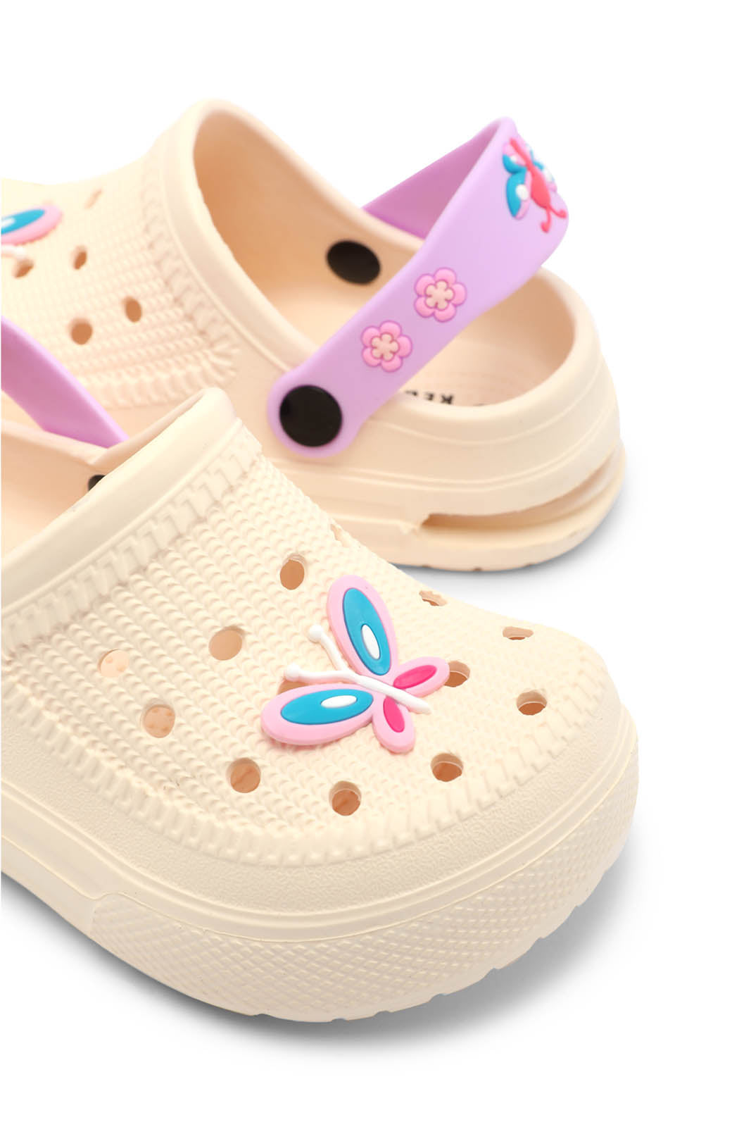 Redtag-Cream-Butterfly-Patch-Clog-Category:Flip-Flops,-Colour:Cream,-Deals:New-In,-Dept:Girls,-Filter:Girls-Footwear-(3-to-5-Yrs),-GIR-Flip-Flops,-New-In-GIR-FOO,-Non-Sale,-Section:Girls-(0-to-14Yrs),-W22B-Girls-3 to 5 Years
