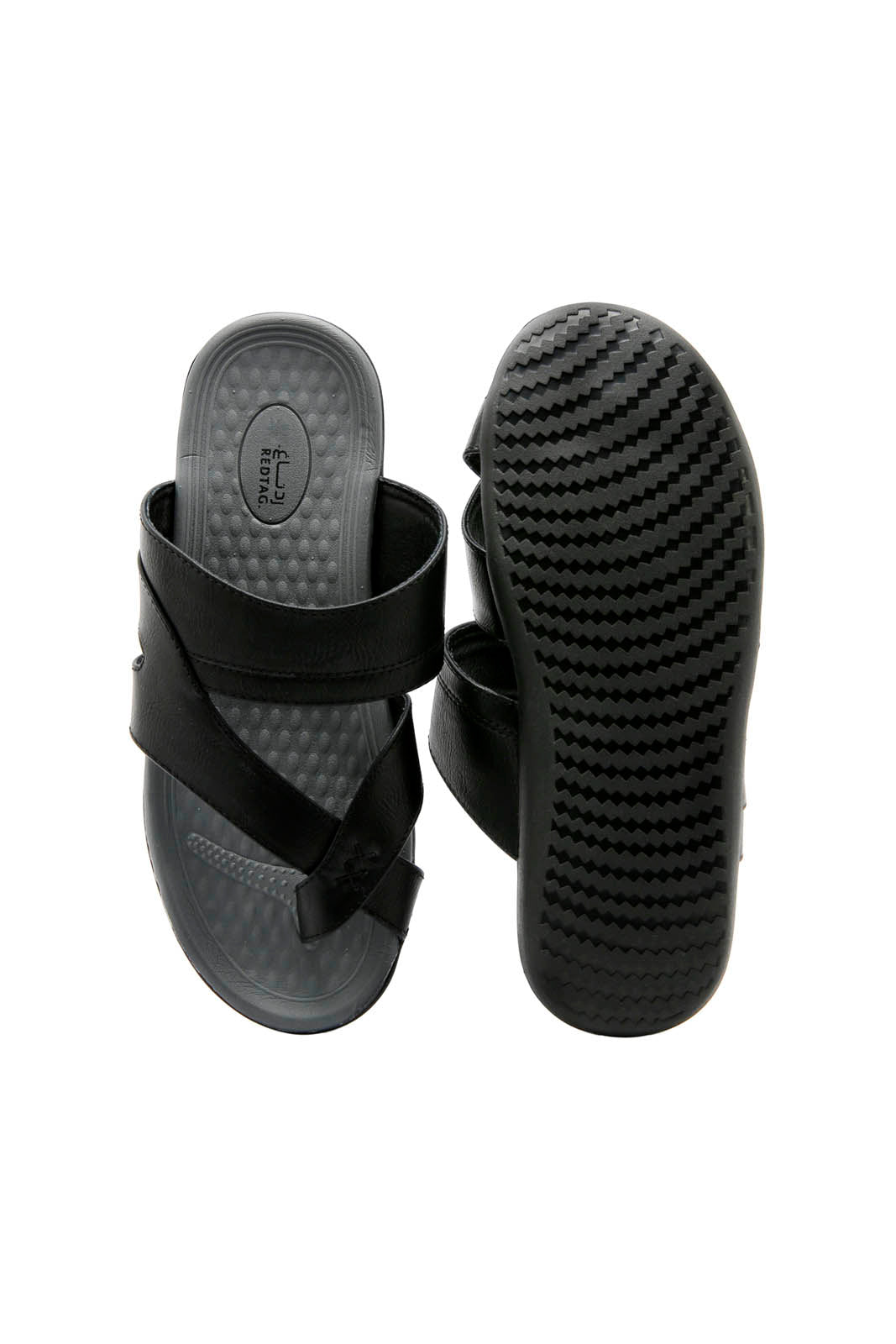 Redtag-Black-Footbed-Toe-Post-Sandal-Category:Sandals,-Colour:Black,-Deals:New-In,-Dept:Menswear,-Filter:Men's-Footwear,-Men-Sandals,-New-In-Men-FOO,-Non-Sale,-Section:Men,-W22B-Men's-