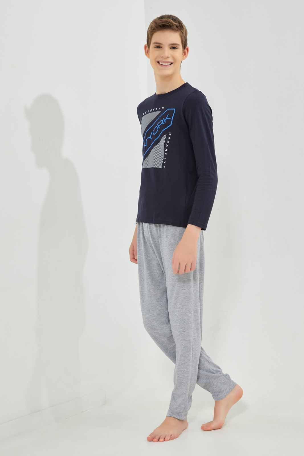 Redtag-Boys-Navy-New-York-Nightsuit-BSR-Pyjama-Sets,-Category:Pyjama-Sets,-Colour:Navy,-Deals:New-In,-Filter:Senior-Boys-(8-to-14-Yrs),-New-In-BSR-APL,-Non-Sale,-Section:Boys-(0-to-14Yrs),-W22B-Senior-Boys-9 to 14 Years