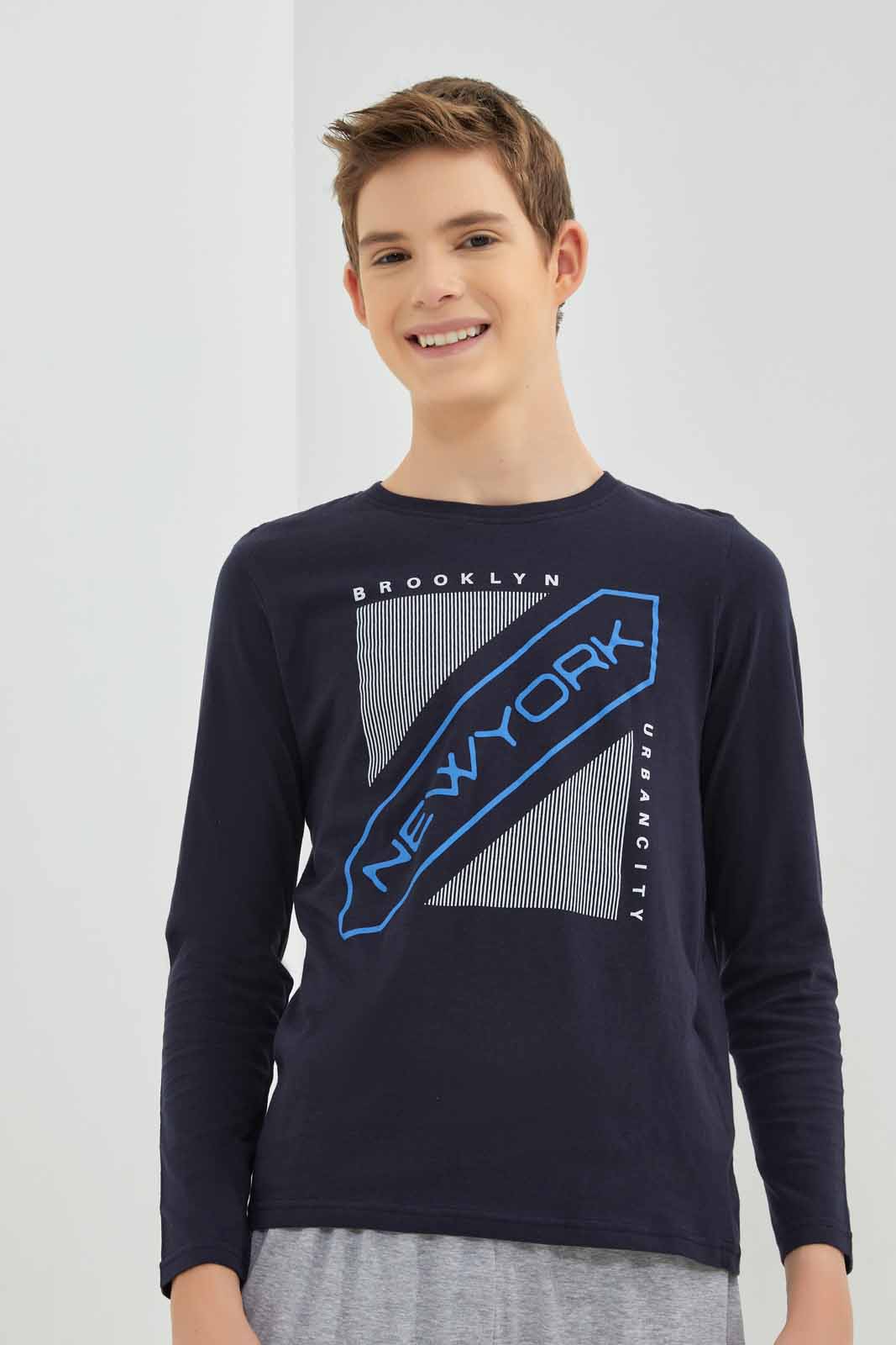 Redtag-Boys-Navy-New-York-Nightsuit-BSR-Pyjama-Sets,-Category:Pyjama-Sets,-Colour:Navy,-Deals:New-In,-Filter:Senior-Boys-(8-to-14-Yrs),-New-In-BSR-APL,-Non-Sale,-Section:Boys-(0-to-14Yrs),-W22B-Senior-Boys-9 to 14 Years