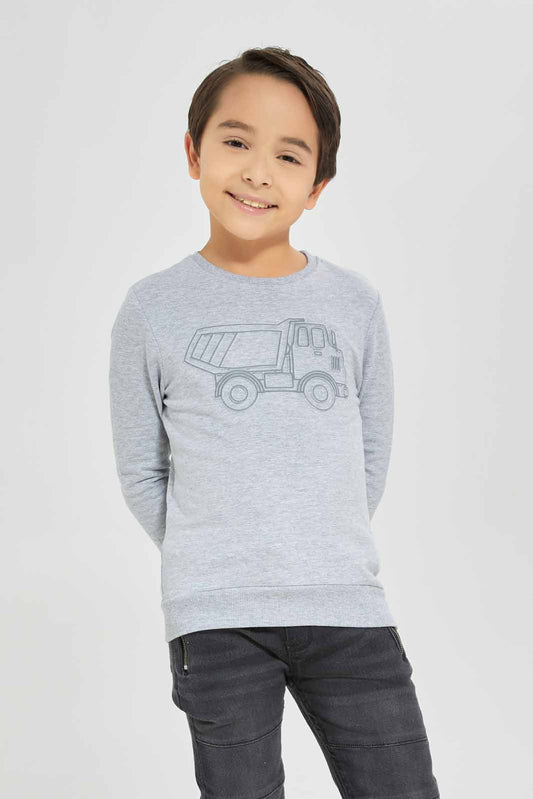 Redtag-Boys-Grey-Mel-Crew-Neck-Embossed-Sweatshirt-BOY-Sweatshirts,-Category:Sweatshirts,-Colour:Grey,-Deals:New-In,-Dept:Boys,-Filter:Boys-(2-to-8-Yrs),-New-In-BOY-APL,-Non-Sale,-Section:Boys-(0-to-14Yrs),-W22B-Boys-2 to 8 Years