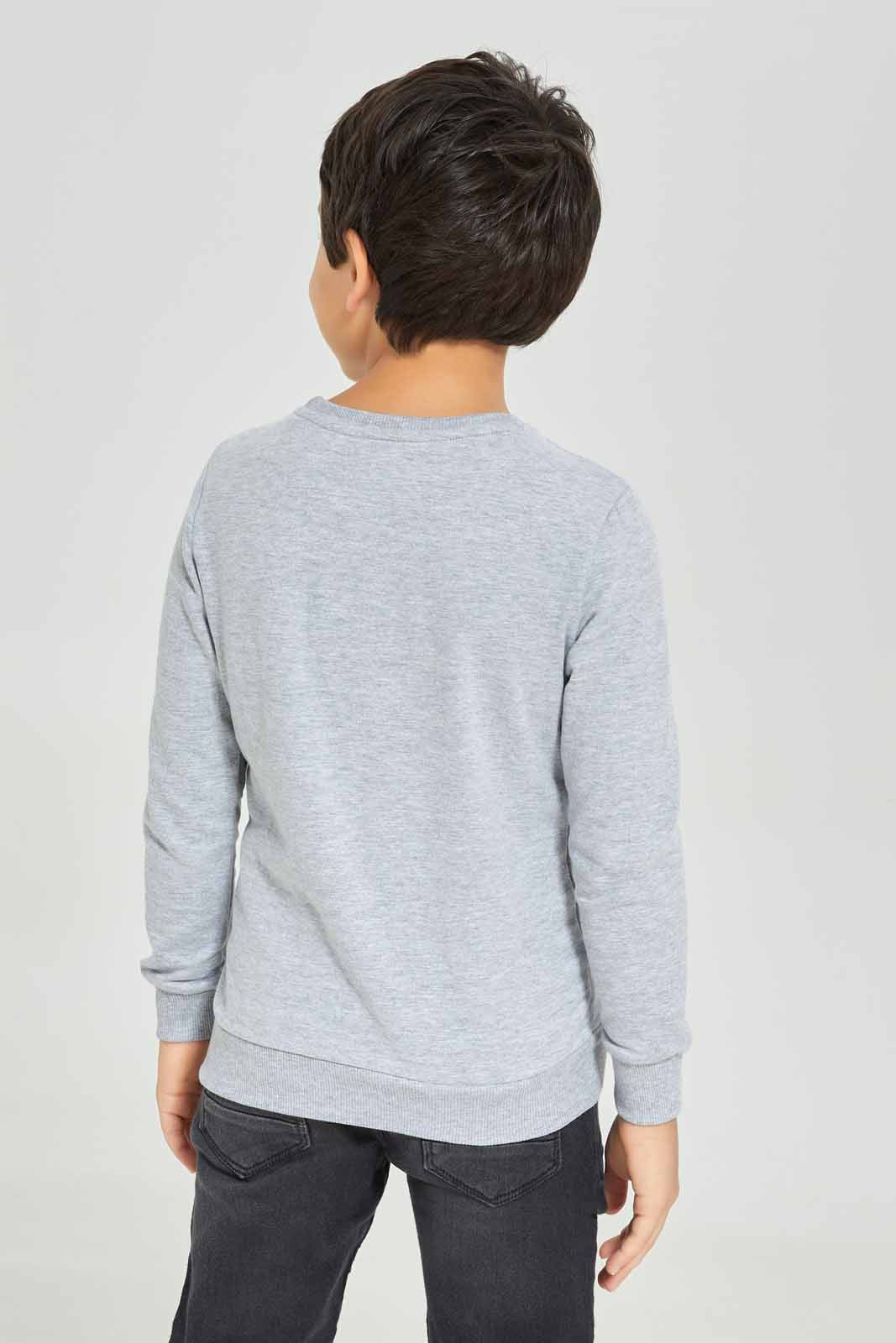 Redtag-Boys-Grey-Mel-Crew-Neck-Embossed-Sweatshirt-BOY-Sweatshirts,-Category:Sweatshirts,-Colour:Grey,-Deals:New-In,-Dept:Boys,-Filter:Boys-(2-to-8-Yrs),-New-In-BOY-APL,-Non-Sale,-Section:Boys-(0-to-14Yrs),-W22B-Boys-2 to 8 Years
