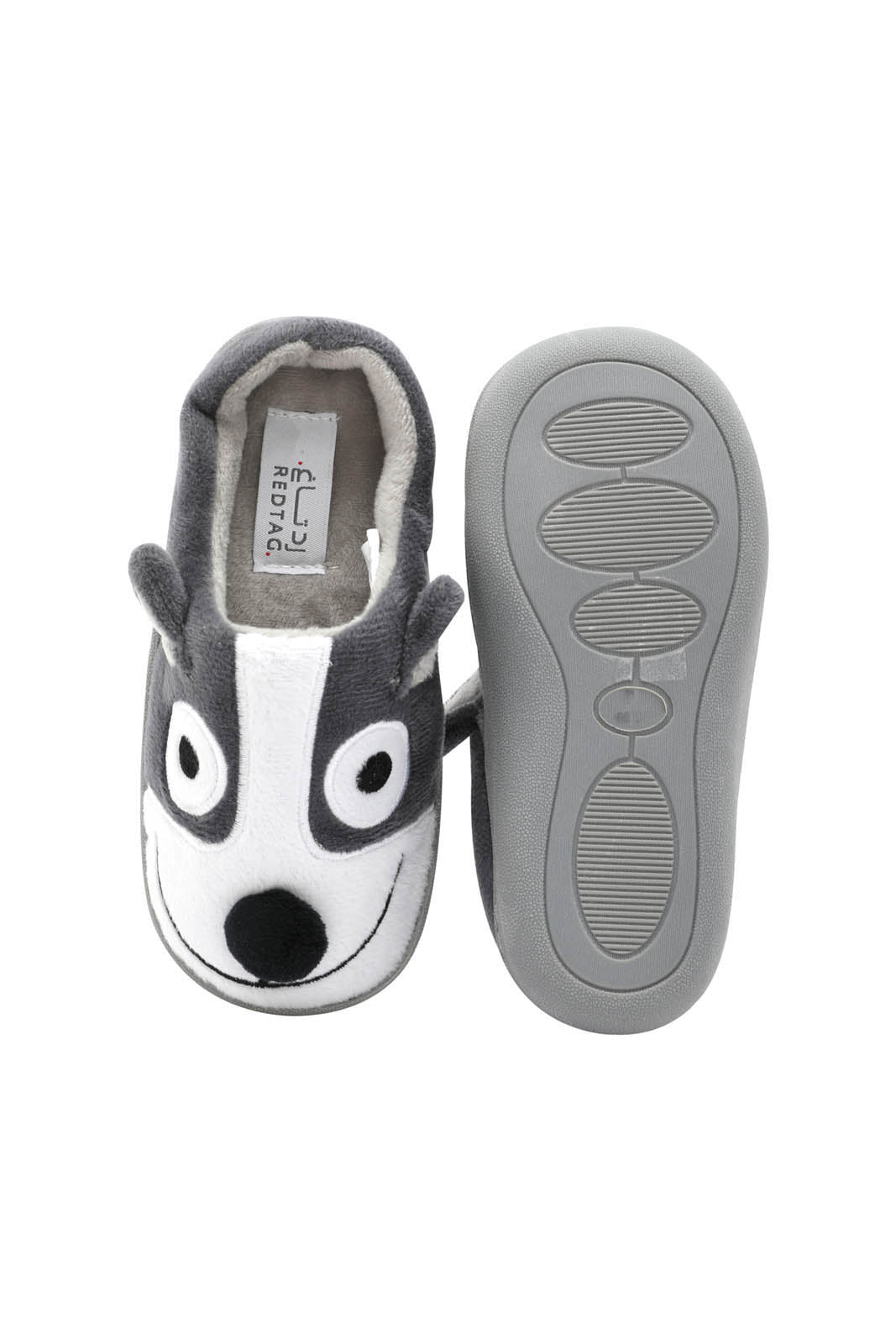Redtag-Grey-Character-Panda-Slippers-BOY-Slippers,-Category:Slippers,-CHR,-Colour:Charcoal,-Deals:New-In,-Filter:Boys-Footwear-(3-to-5-Yrs),-New-In-BOY-FOO,-Non-Sale,-S23A,-Section:Boys-(0-to-14Yrs)-Boys-3 to 5 Years