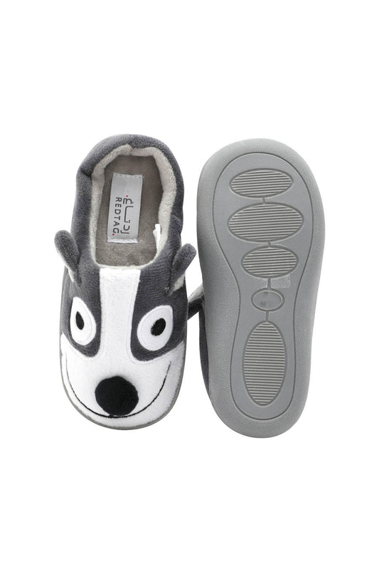 Redtag-Grey-Character-Panda-Slippers-BOY-Slippers,-Category:Slippers,-CHR,-Colour:Charcoal,-Deals:New-In,-Filter:Boys-Footwear-(3-to-5-Yrs),-New-In-BOY-FOO,-Non-Sale,-S23A,-Section:Boys-(0-to-14Yrs)-Boys-3 to 5 Years