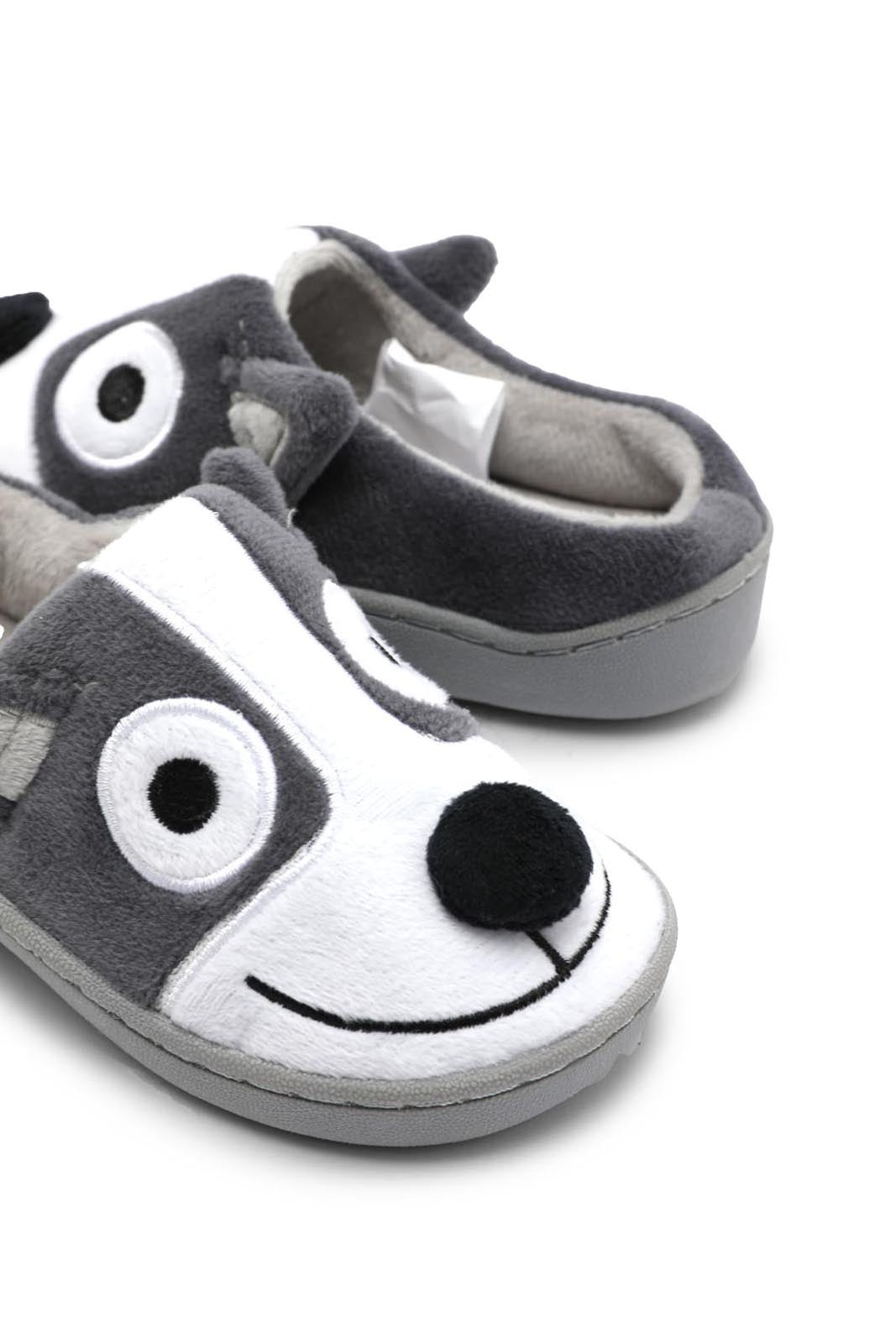 Redtag-Grey-Character-Panda-Slippers-BOY-Slippers,-Category:Slippers,-CHR,-Colour:Charcoal,-Deals:New-In,-Filter:Boys-Footwear-(3-to-5-Yrs),-New-In-BOY-FOO,-Non-Sale,-S23A,-Section:Boys-(0-to-14Yrs)-Boys-3 to 5 Years