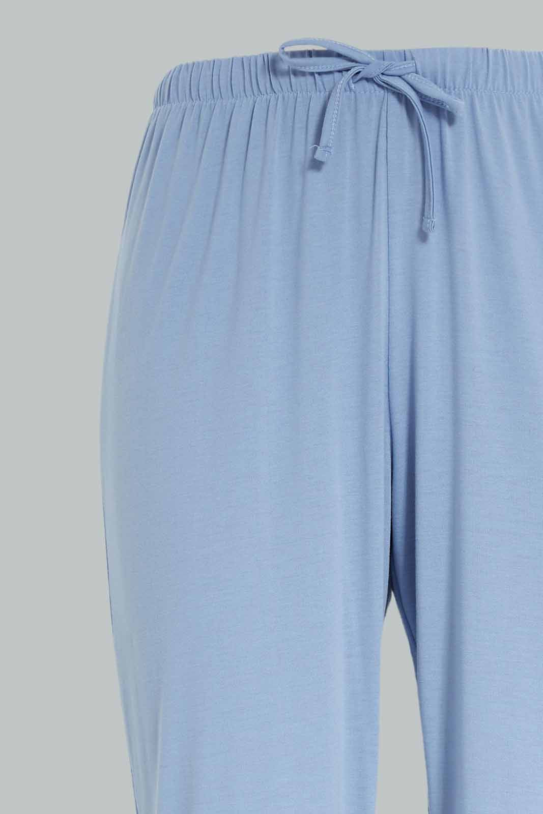Redtag-Women-Blue-Color-Solid-Long-Sleeves-Pajama-Set-Category:Pyjama-Sets,-Colour:Blue,-Deals:New-In,-Dept:Ladieswear,-Filter:Women's-Clothing,-New-In-Women-APL,-Non-Sale,-Section:Women,-W22B,-Women-Pyjama-Sets--
