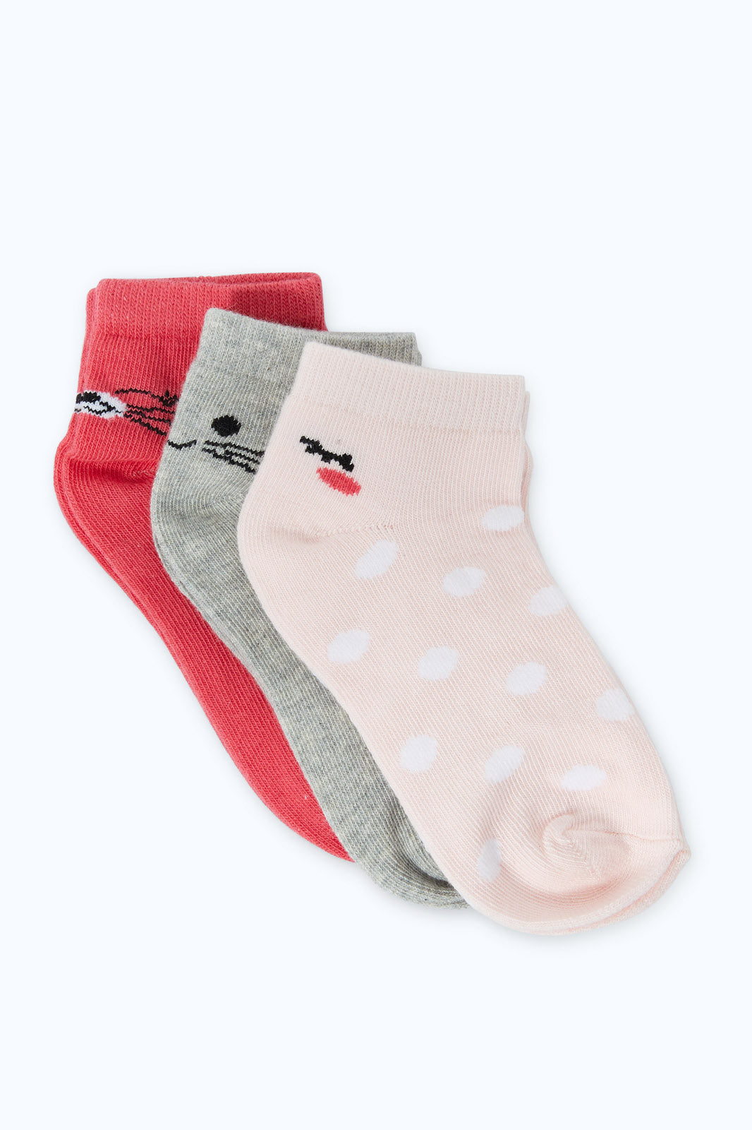 Redtag-Girls-3-Pk-Fashion-Pink-Fashion-2FOR37,-365,-Category:Socks,-Colour:Assorted,-Deals:2-FOR-37,-Deals:New-In,-Dept:Girls,-Filter:Girls-(2-to-8-Yrs),-GIR-Socks,-New-In-GIR-APL,-Non-Sale,-Section:Girls-(0-to-14Yrs)-Girls-2 to 8 Years