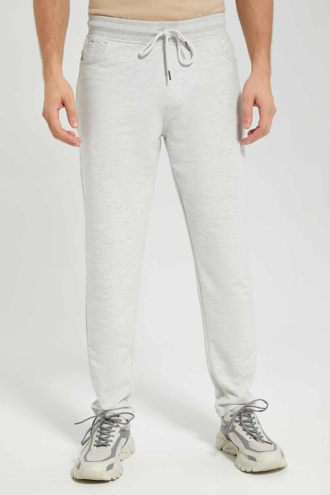 Men Beige Plain Active Pants