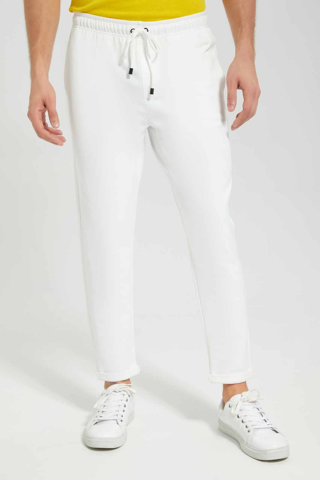 Men White Pull-On Jogger