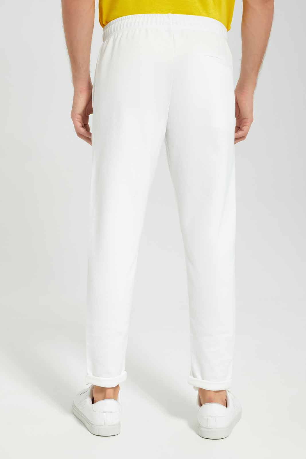 Men White Pull-On Jogger