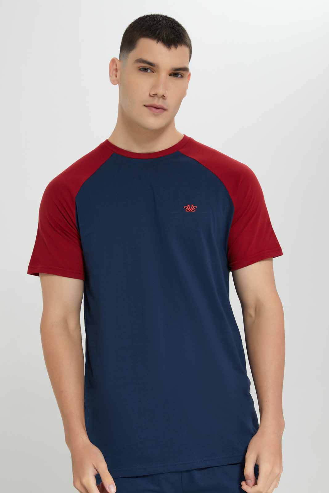 Redtag-Men-Navy-T_Shirt-With-Navy-Shorts-Pyjama-Set-Category:Pyjama-Sets,-Colour:Navy,-Deals:New-In,-Filter:Men's-Clothing,-Men-Pyjama-Sets,-New-In-Men-APL,-Non-Sale,-Section:Men,-W22B-Men's-
