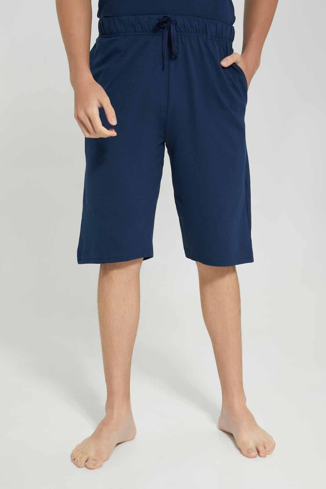 Redtag-Men-Navy-T_Shirt-With-Navy-Shorts-Pyjama-Set-Category:Pyjama-Sets,-Colour:Navy,-Deals:New-In,-Filter:Men's-Clothing,-Men-Pyjama-Sets,-New-In-Men-APL,-Non-Sale,-Section:Men,-W22B-Men's-