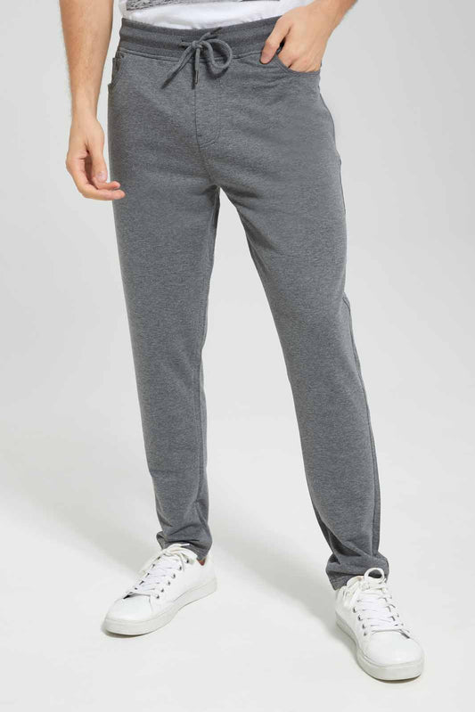Men Grey Plain Active Pants