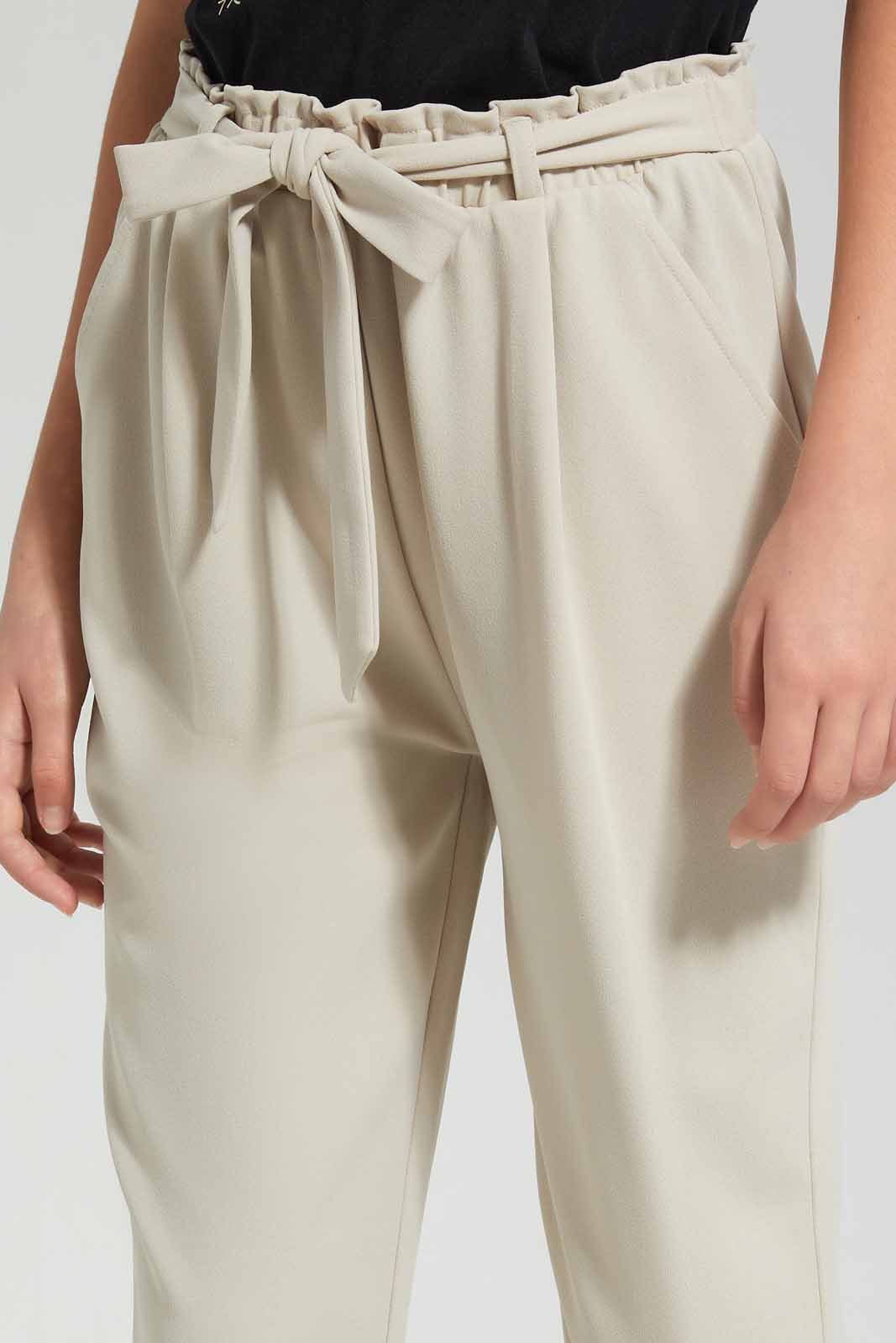 Redtag-Girls-Beige-Paperbag-Waist-Trouser-Category:Trousers,-Colour:Beige,-Deals:New-In,-Filter:Senior-Girls-(8-to-14-Yrs),-GSR-Trousers,-New-In-GSR-APL,-Non-Sale,-Section:Girls-(0-to-14Yrs),-W22B-Senior-Girls-9 to 14 Years