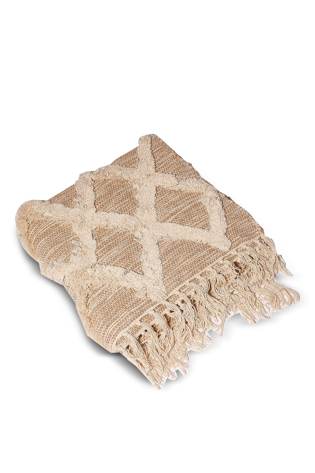 Redtag-Beige-Handwoven-Cotton-Boho-Floorrunner-Category:Rugs,-Colour:Beige,-Deals:New-In,-Dept:Home,-Filter:Home-Decor,-HMW-HOM-Rugs-&-Door-Mats,-New-In-HMW-HOM,-Non-Sale,-S23A,-Section:Homewares-Home-Decor-