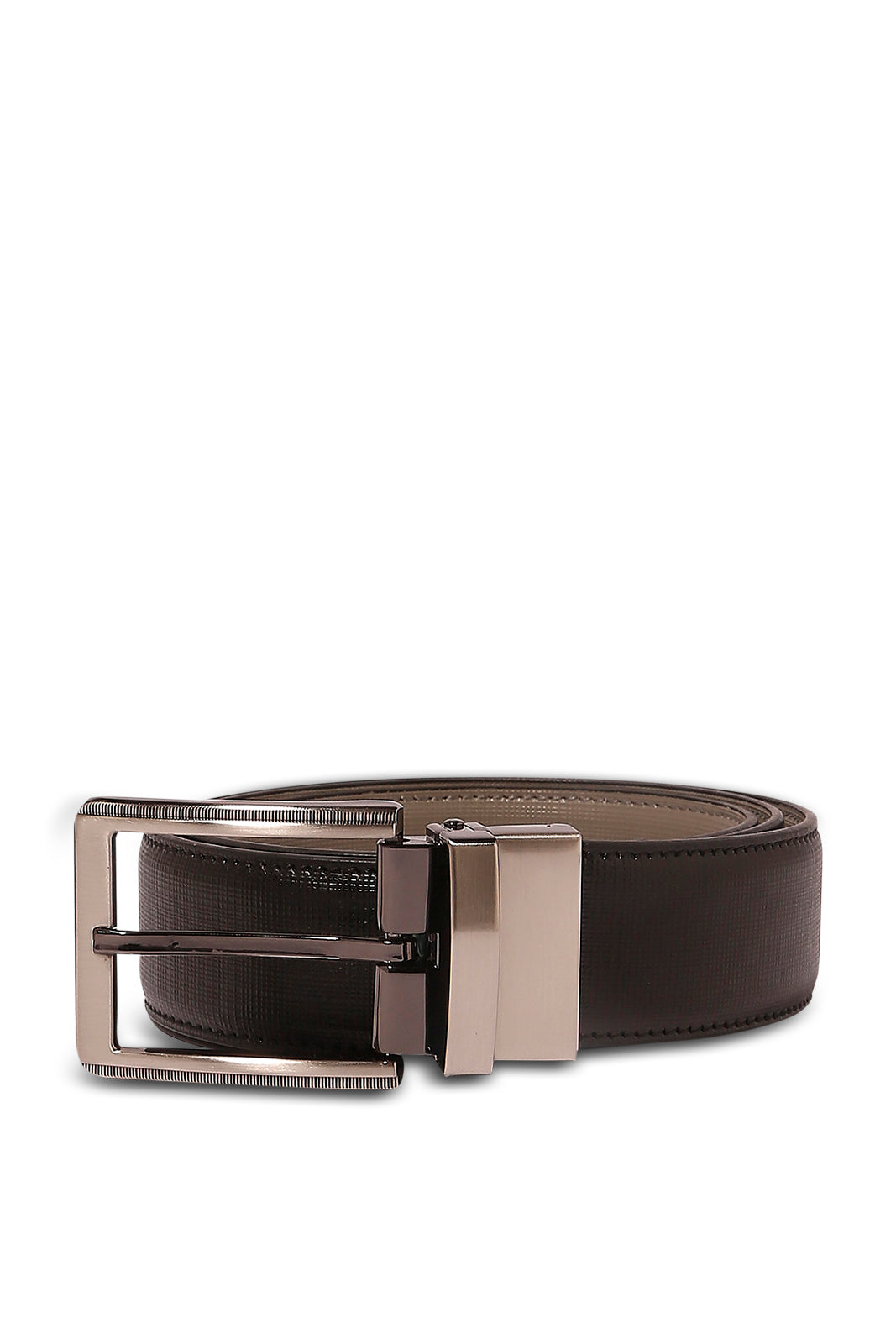 Redtag-Grey-And-Black-Belt-With-Twist-Buckle-Category:Belts,-Colour:Assorted,-Dept:Menswear,-Filter:Men's-Accessories,-Men-Belts,-New-In,-New-In-Men-ACC,-Non-Sale,-S23A,-Section:Men-Men's-