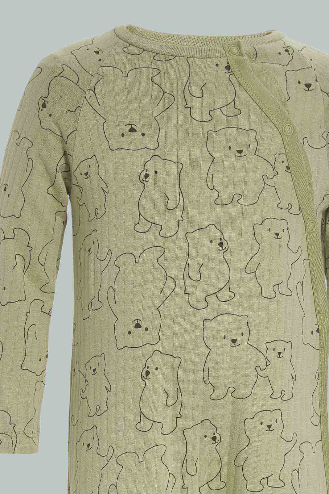 Redtag-Boys-Green-Aop-Textured-Teddy-Category:Rompers,-Colour:Green,-Deals:New-In,-Filter:Baby-(0-to-12-Mths),-NBB-Rompers,-New-In-NBB-APL,-Non-Sale,-Section:Boys-(0-to-14Yrs),-W22A-Baby-0 to 12 Months