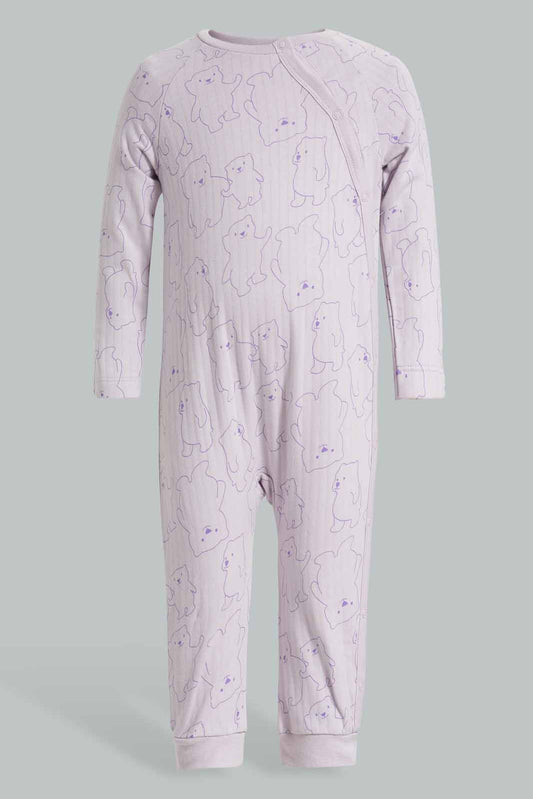 Redtag-Boys-Lilac-Aop-Textured-Teddy-Category:Rompers,-Colour:Lilac,-Deals:New-In,-Dept:New-Born,-Filter:Baby-(0-to-12-Mths),-NBB-Rompers,-New-In-NBB-APL,-Non-Sale,-Section:Boys-(0-to-14Yrs),-W22A-Baby-0 to 12 Months