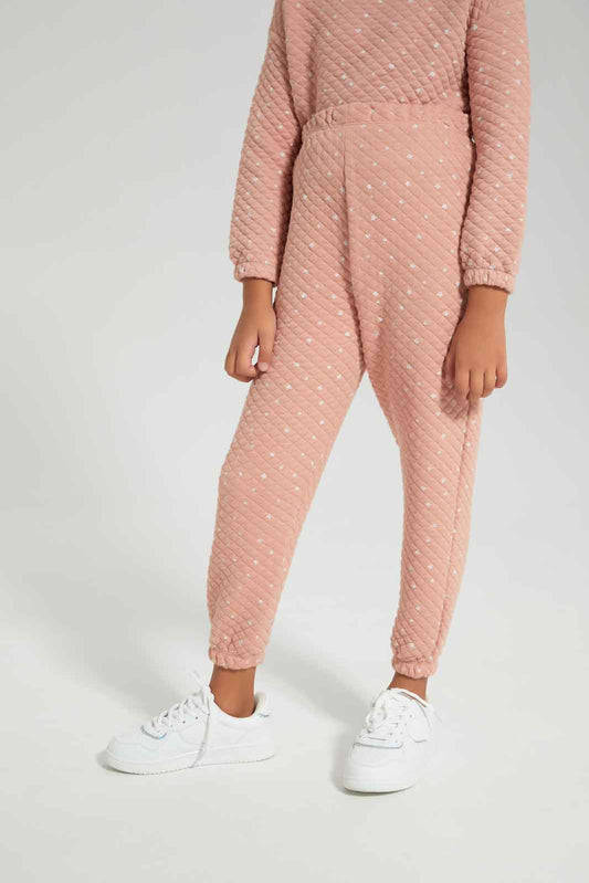 Redtag-Girls-Pink-Aop-Active-Pant-Category:Joggers,-Colour:Apricot,-Deals:New-In,-Filter:Girls-(2-to-8-Yrs),-GIR-Joggers,-New-In-GIR-APL,-Non-Sale,-Section:Girls-(0-to-14Yrs),-W22B-Girls-2 to 8 Years