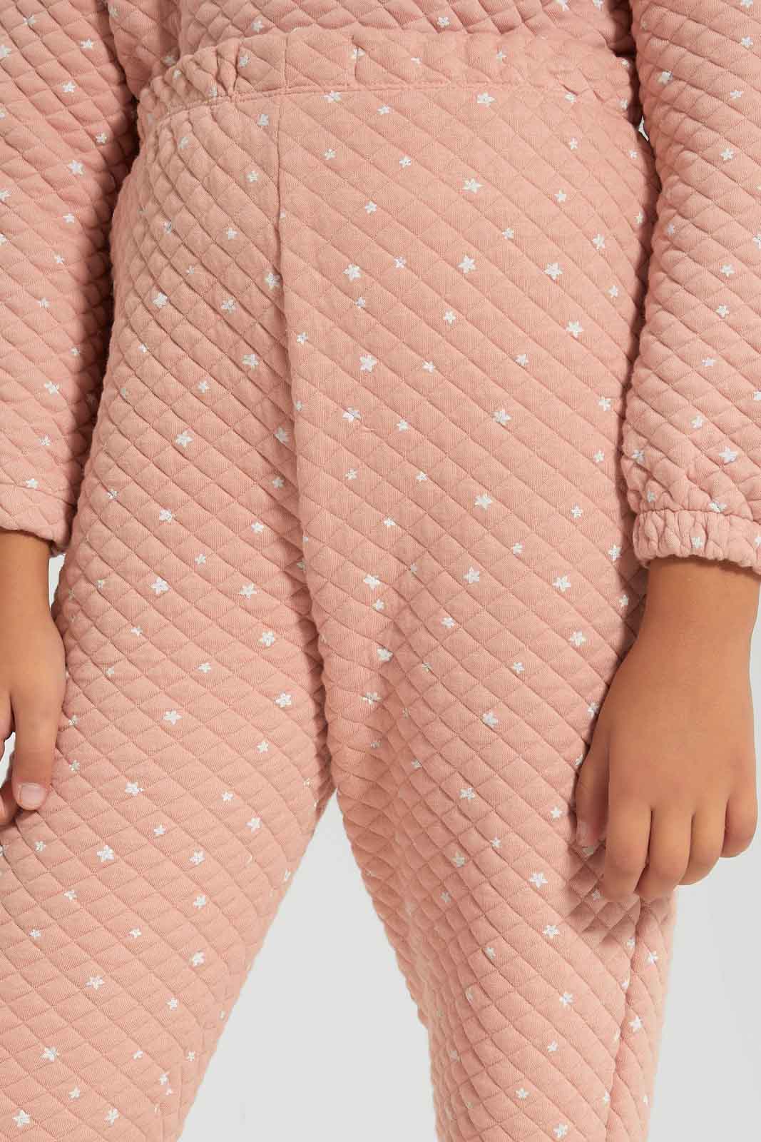 Redtag-Girls-Pink-Aop-Active-Pant-Category:Joggers,-Colour:Apricot,-Deals:New-In,-Filter:Girls-(2-to-8-Yrs),-GIR-Joggers,-New-In-GIR-APL,-Non-Sale,-Section:Girls-(0-to-14Yrs),-W22B-Girls-2 to 8 Years