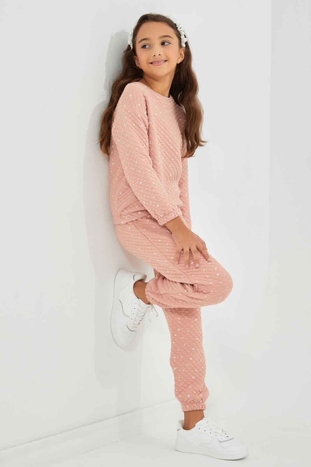 Redtag-Girls-Pink-Aop-Active-Pant-Category:Joggers,-Colour:Apricot,-Deals:New-In,-Filter:Girls-(2-to-8-Yrs),-GIR-Joggers,-New-In-GIR-APL,-Non-Sale,-Section:Girls-(0-to-14Yrs),-W22B-Girls-2 to 8 Years
