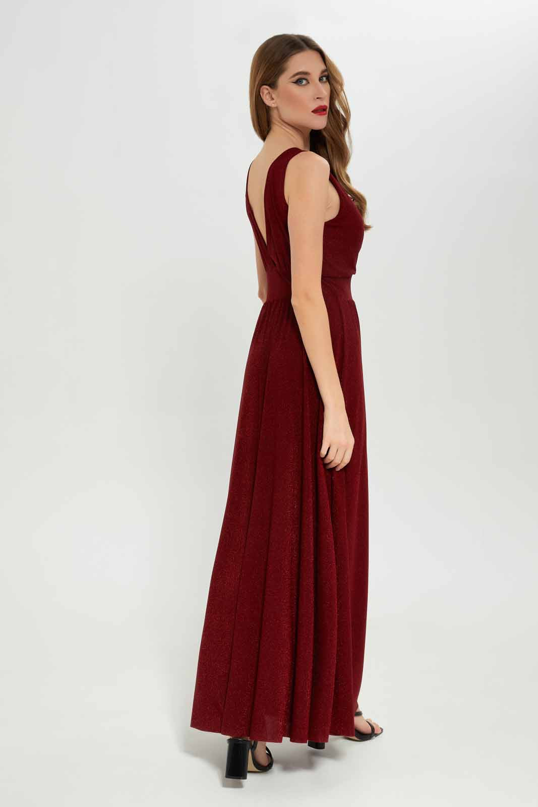 Redtag-Women-Red-Glittered-Dress-Category:Dresses,-Colour:Red,-Deals:New-In,-Dept:Ladieswear,-Filter:Women's-Clothing,-LEC,-LEC-Dresses,-New-In-LEC-APL,-Non-Sale,-S23A,-Section:Women-Women's-
