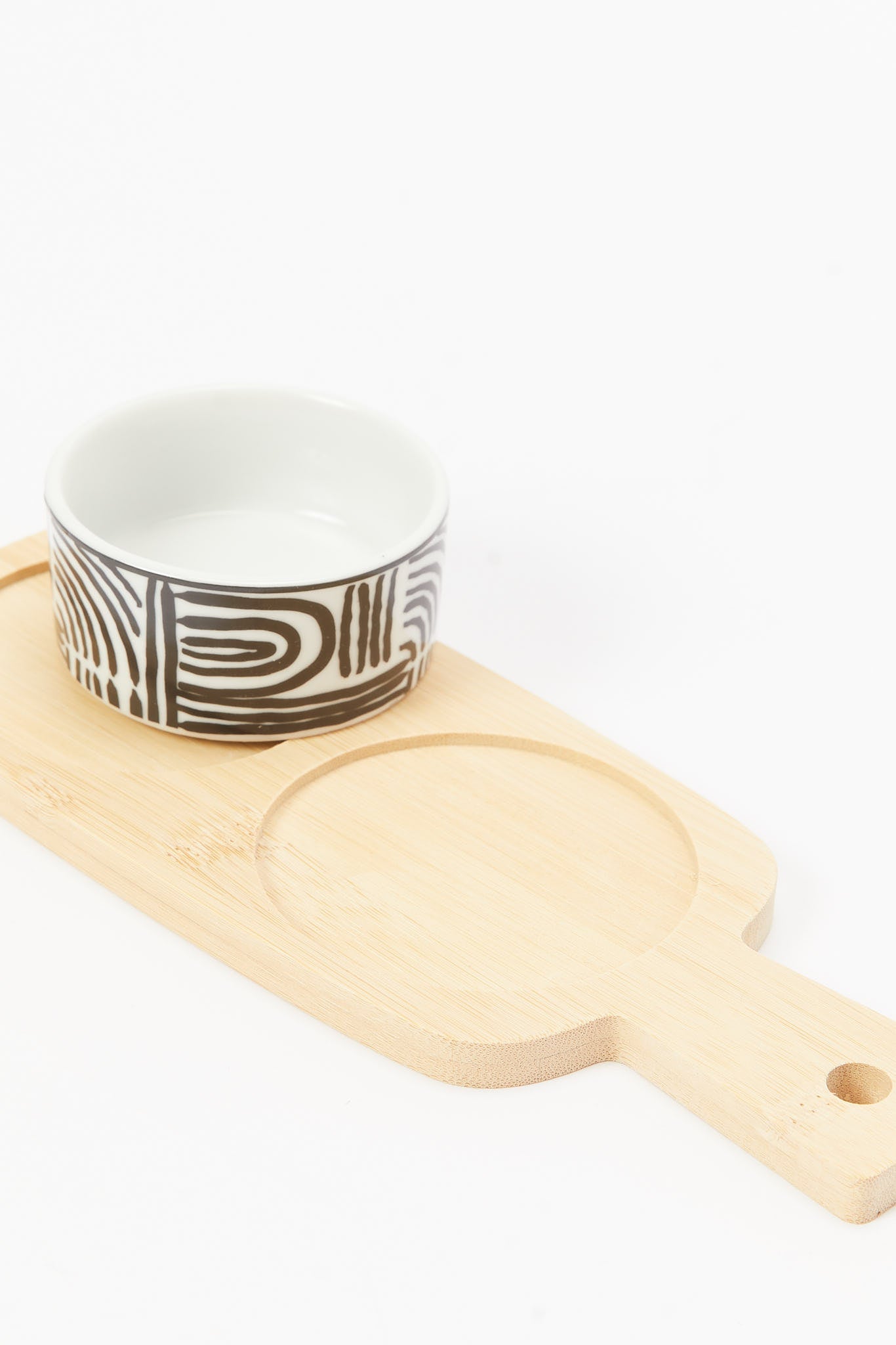 Redtag-Black-Round-Serving-Bowl-With-Bamboo-Tray-(3-Piece)-Category:Bowls,-Colour:Black,-Deals:New-In,-Dept:Home,-Filter:Home-Dining,-HMW-DIN-Serveware,-New-In-HMW-DIN,-Non-Sale,-S23B,-Section:Homewares-Home-Dining-