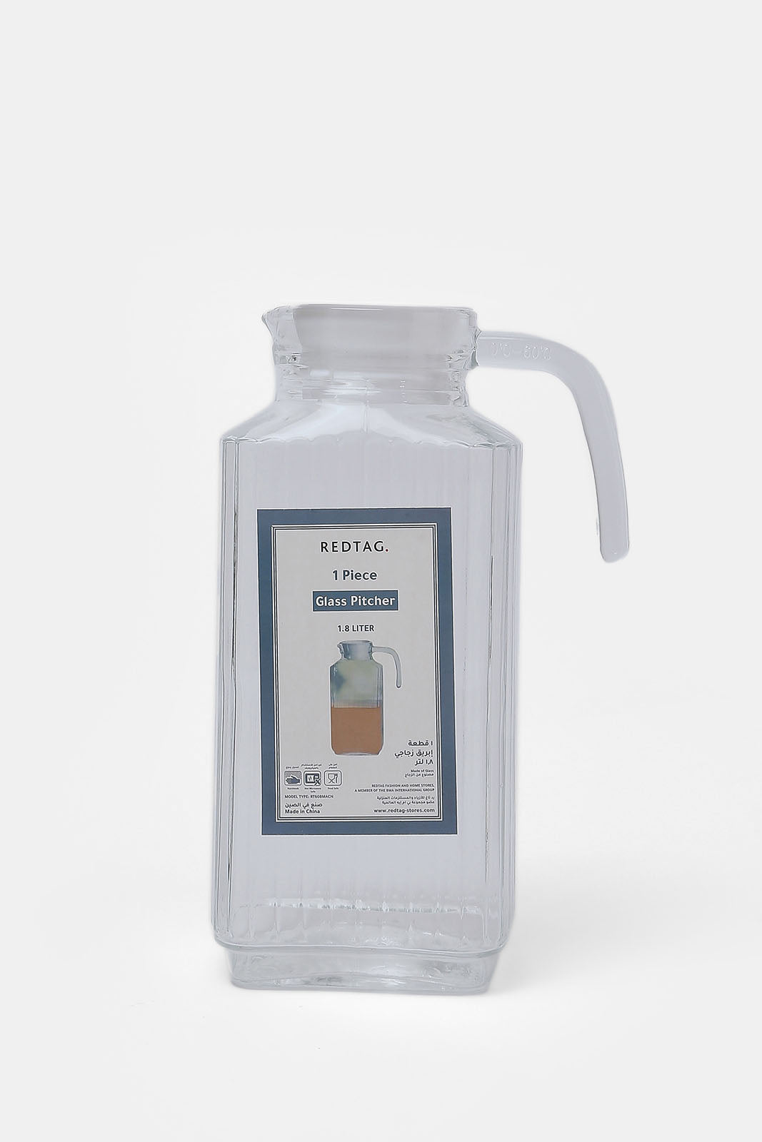 Redtag-Clear-Plain-Glass-Jug-BESTSELLER,-Category:Jugs,-Colour:Clear,-Deals:New-In,-Dept:Home,-Filter:Home-Dining,-HMW-DIN-Drinkware,-New-In-HMW-DIN,-Non-Sale,-S23A,-Section:Homewares-Home-Dining-