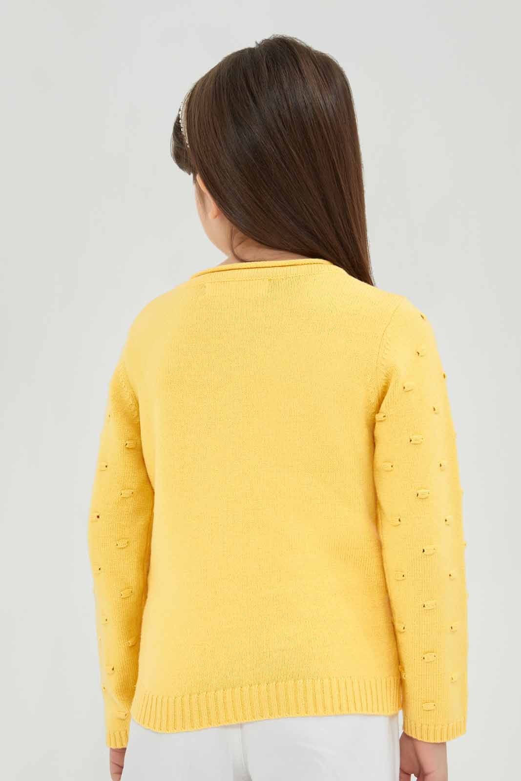 Redtag-Girls-Yellow-With-Cream-Pocket-Long-Sleeve-Cardigans-Category:Cardigans,-Colour:Yellow,-Deals:New-In,-Filter:Girls-(2-to-8-Yrs),-GIR-Cardigans,-New-In-GIR-APL,-Non-Sale,-Section:Girls-(0-to-14Yrs),-W22B-Girls-2 to 8 Years