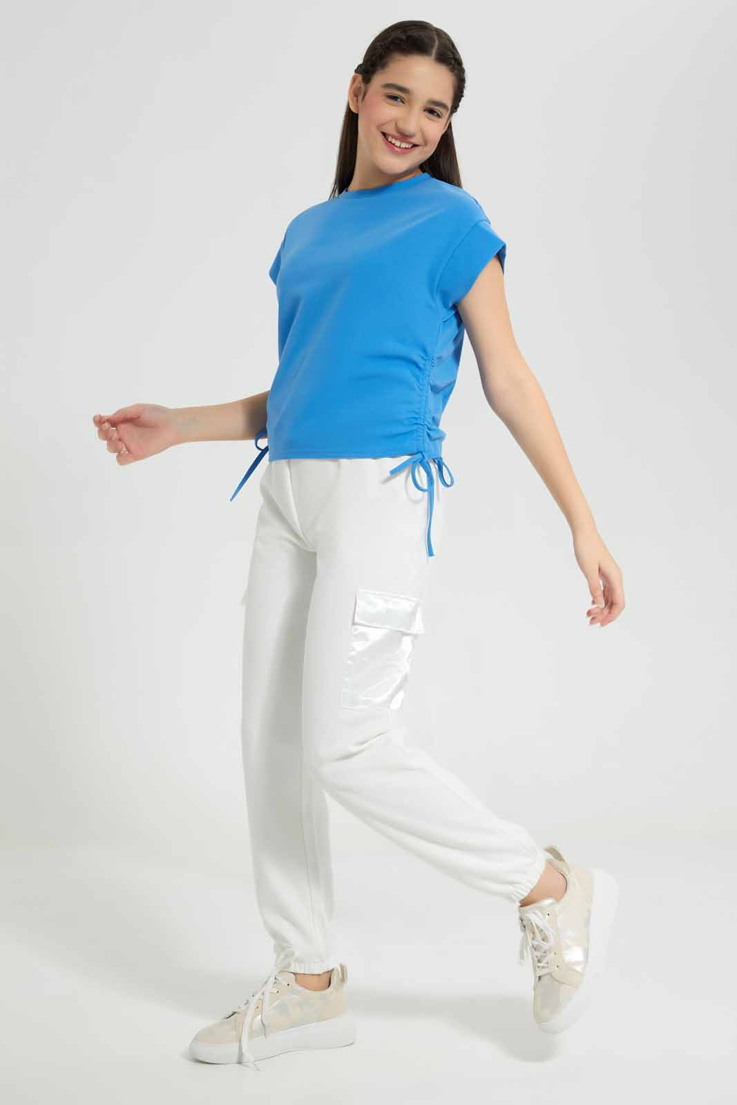 Redtag-Girls-White-Cargo-Pocket-Pants-Category:Trousers,-Colour:White,-Deals:New-In,-Filter:Senior-Girls-(8-to-14-Yrs),-GSR-Trousers,-New-In-GSR-APL,-Non-Sale,-Section:Girls-(0-to-14Yrs),-W22A-Senior-Girls-9 to 14 Years