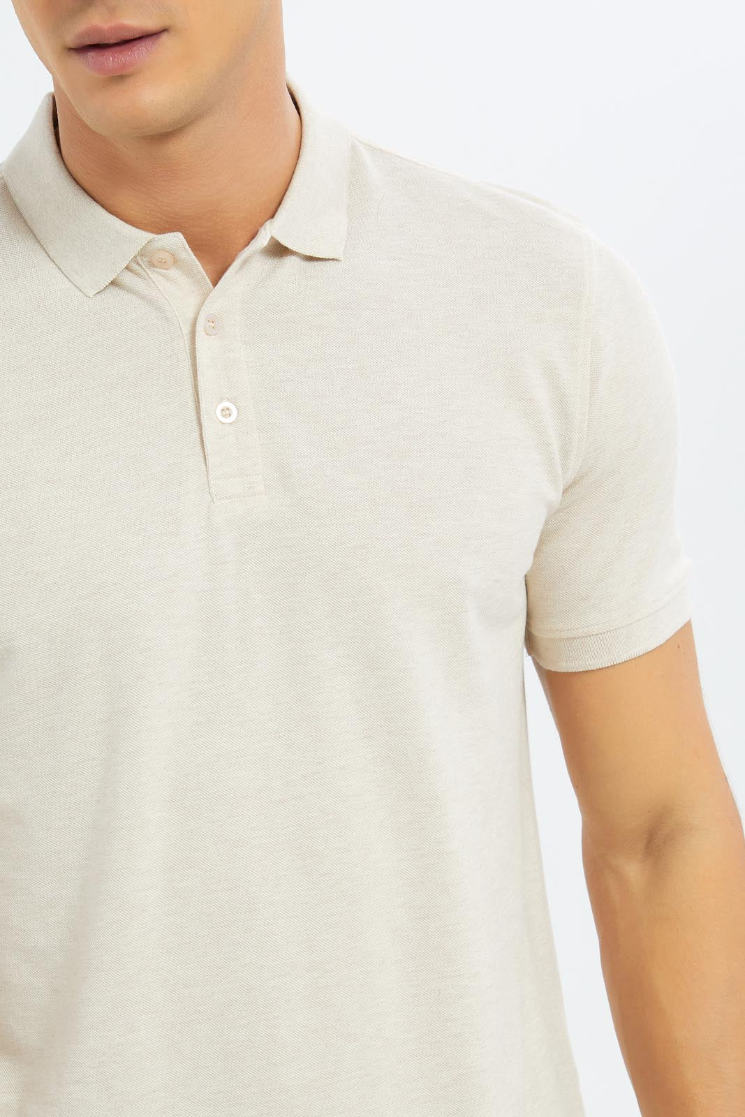 Redtag-Men-Ecru-Polo-Shirt-Category:Polo-T-Shirts,-Colour:Ecru,-Deals:New-In,-Dept:Menswear,-Filter:Men's-Clothing,-Men-Polo-T-Shirts,-New-In-Men-APL,-Non-Sale,-S23B,-Section:Men,-TBL-Men's-