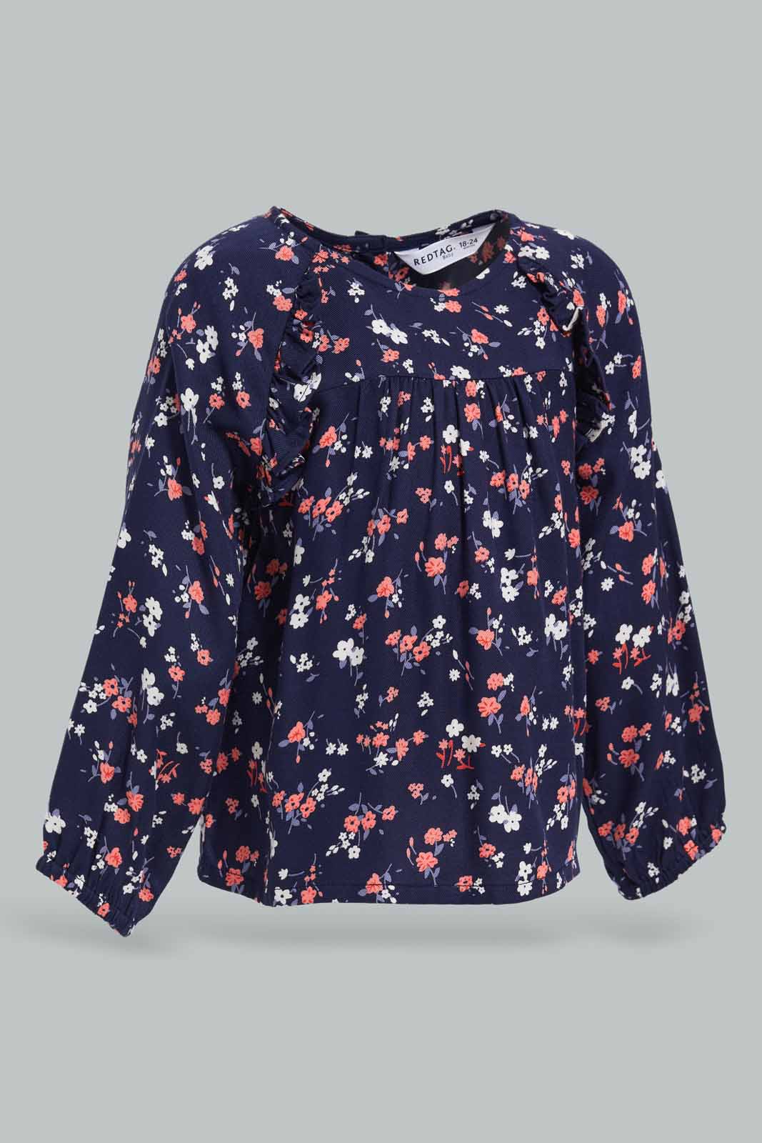 Redtag-Girls-Assorted-Colour-Allover-Print-L/S-Twill-Top-Category:Blouses,-Colour:Assorted,-Deals:New-In,-Filter:Infant-Girls-(3-to-24-Mths),-ING-Blouses,-New-In-ING-APL,-Non-Sale,-Section:Girls-(0-to-14Yrs),-W22B-Infant-Girls-