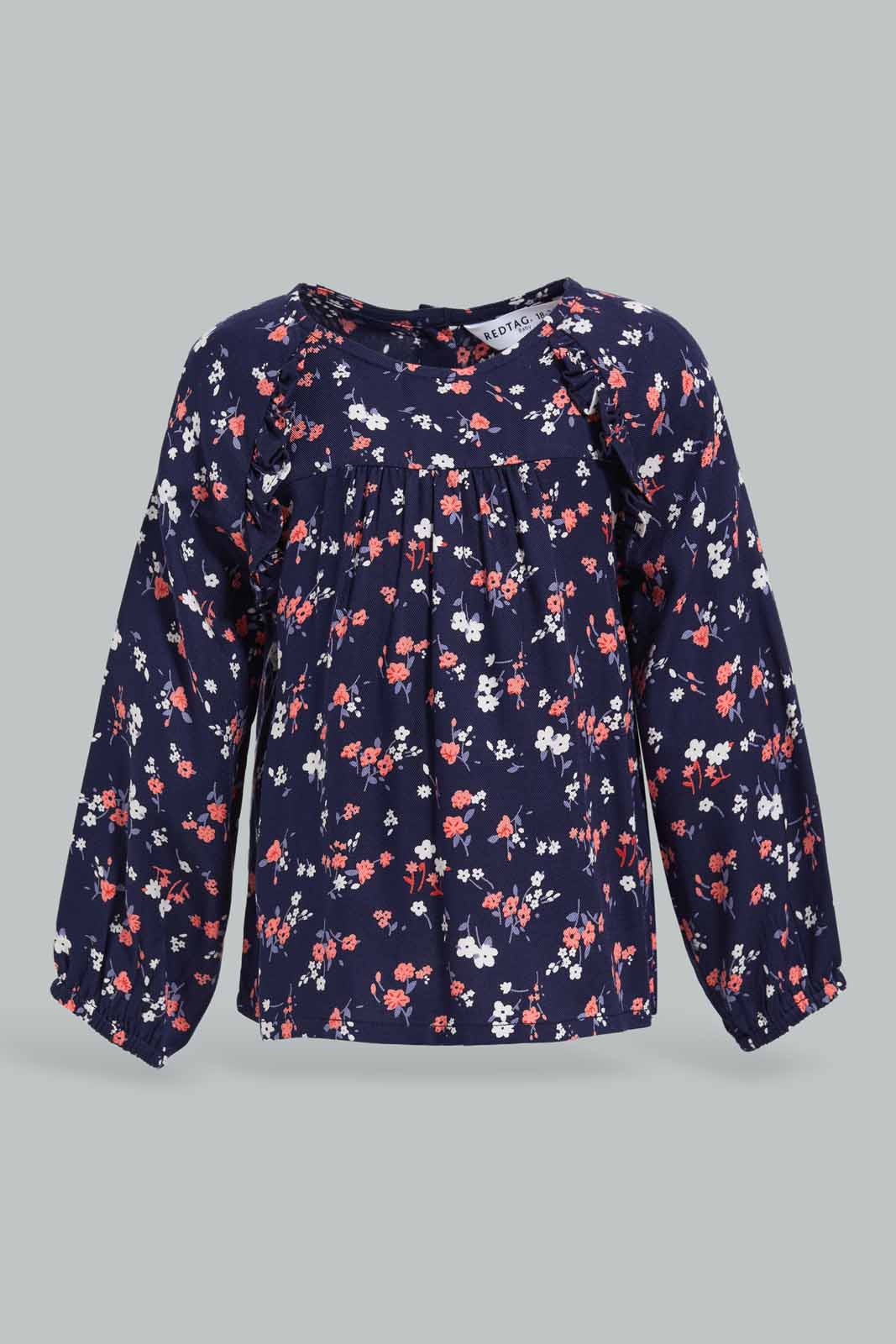 Redtag-Girls-Assorted-Colour-Allover-Print-L/S-Twill-Top-Category:Blouses,-Colour:Assorted,-Deals:New-In,-Filter:Infant-Girls-(3-to-24-Mths),-ING-Blouses,-New-In-ING-APL,-Non-Sale,-Section:Girls-(0-to-14Yrs),-W22B-Infant-Girls-