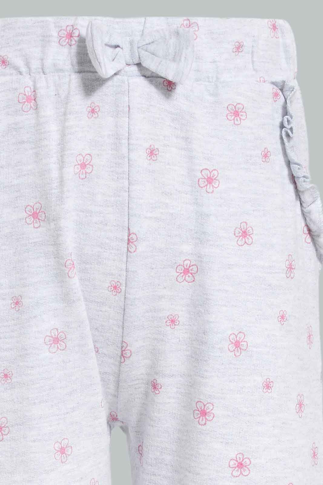 Redtag-Girls-Grey-Marl-With-Pink-Aop-Active-Pant-Category:Joggers,-Colour:Grey,-Deals:New-In,-Filter:Infant-Girls-(3-to-24-Mths),-ING-Joggers,-New-In-ING-APL,-Non-Sale,-Section:Girls-(0-to-14Yrs),-W22B-Infant-Girls-3 to 24 Months