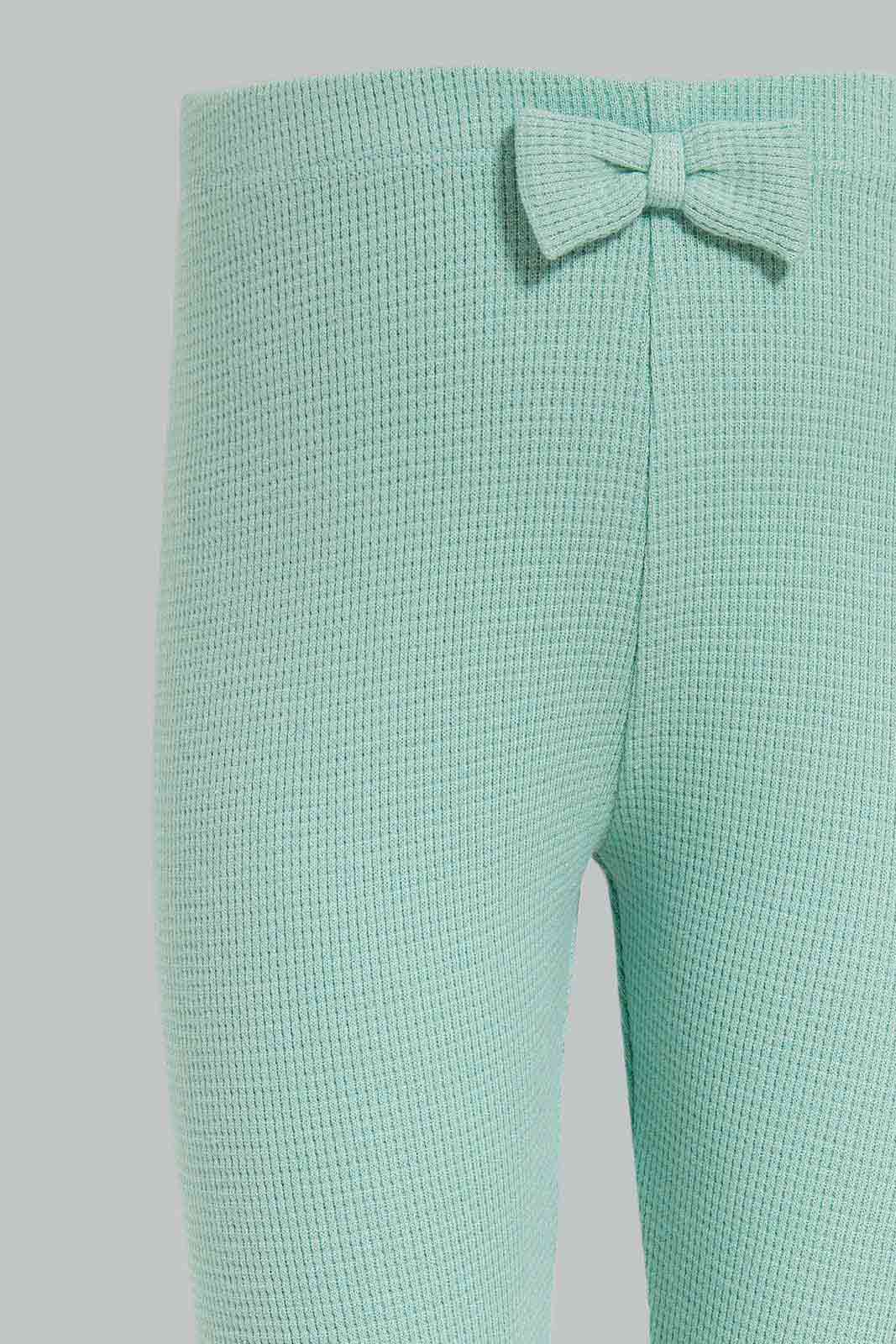 Redtag-Girls-Sage-Green-Waffle-Legging-Category:Leggings,-Colour:Green,-Deals:New-In,-Filter:Infant-Girls-(3-to-24-Mths),-ING-Leggings,-New-In-ING-APL,-Non-Sale,-Section:Girls-(0-to-14Yrs),-W22B-Infant-Girls-