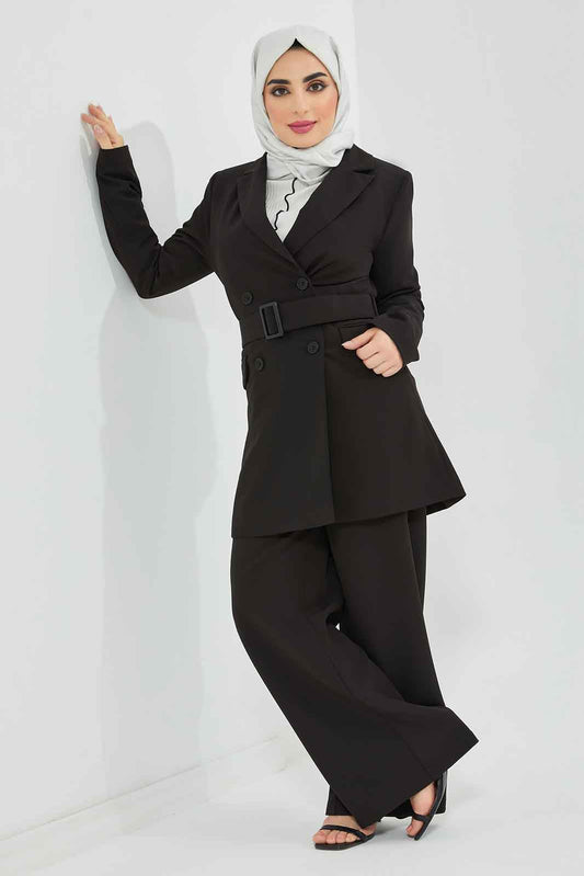 Redtag-Women-Black-Long-Sleeve-Belted-Jacket-Category:Jackets,-Colour:Black,-Deals:New-In,-Filter:Women's-Clothing,-LMC,-Modest,-New-In-Women-APL,-Non-Sale,-Section:Women,-W22B,-Women-Jackets--