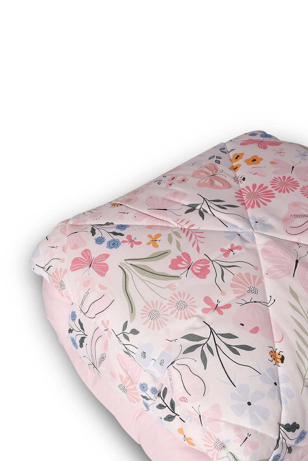 Redtag-Pink-Floral-Printed-Kids-Comforter-(Single-Size)-Category:Comforters,-Colour:Pink,-Deals:New-In,-Dept:Home,-Filter:Home-Bedroom,-HMW-BED-Comforters,-New-In-HMW-BED,-Non-Sale,-S23A,-Section:Homewares-Home-Bedroom-