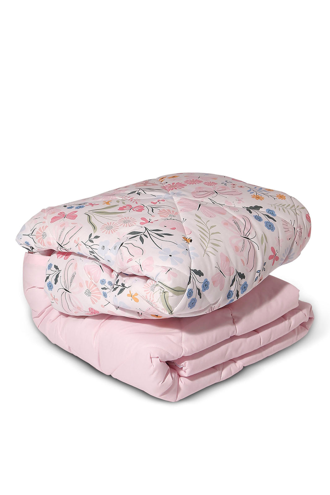 Redtag-Pink-Floral-Printed-Kids-Comforter-(Single-Size)-Category:Comforters,-Colour:Pink,-Deals:New-In,-Dept:Home,-Filter:Home-Bedroom,-HMW-BED-Comforters,-New-In-HMW-BED,-Non-Sale,-S23A,-Section:Homewares-Home-Bedroom-