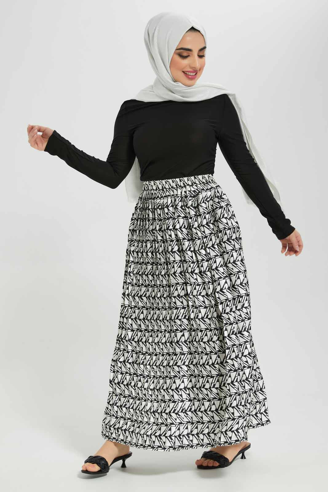 Redtag-Women-Printed-Pleated-Skirt-Category:Skirts,-Colour:Assorted,-Deals:New-In,-Filter:Women's-Clothing,-LMC,-Modest,-New-In-Women-APL,-Non-Sale,-Section:Women,-W22B,-Women-Skirts--