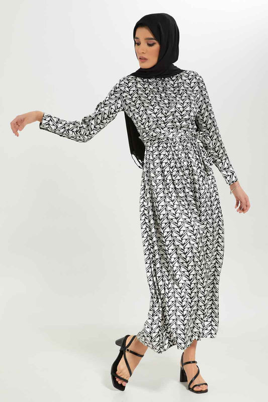 Redtag-Women-Printed-Stylised-Front-Knotted-Long-Dress-Category:Dresses,-Colour:Assorted,-Deals:New-In,-Dept:Ladieswear,-Filter:Women's-Clothing,-LMC,-Modest,-New-In-Women-APL,-Non-Sale,-Section:Women,-W22B,-Women-Dresses--