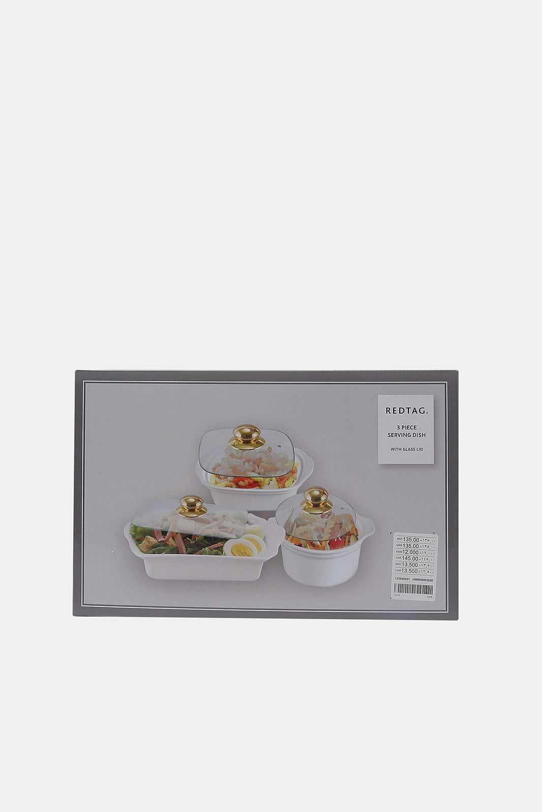 Redtag-White-Serving-Dish-With-Glass-Lid-(6-Piece)-Category:Bowls,-Colour:White,-Deals:New-In,-Dept:Home,-Filter:Home-Dining,-HMW-DIN-Serveware,-New-In-HMW-DIN,-Non-Sale,-Section:Homewares,-W22B-Home-Dining-