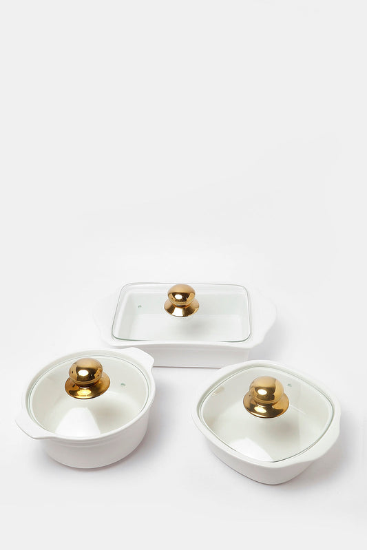 Redtag-White-Serving-Dish-With-Glass-Lid-(6-Piece)-Category:Bowls,-Colour:White,-Deals:New-In,-Dept:Home,-Filter:Home-Dining,-HMW-DIN-Serveware,-New-In-HMW-DIN,-Non-Sale,-Section:Homewares,-W22B-Home-Dining-
