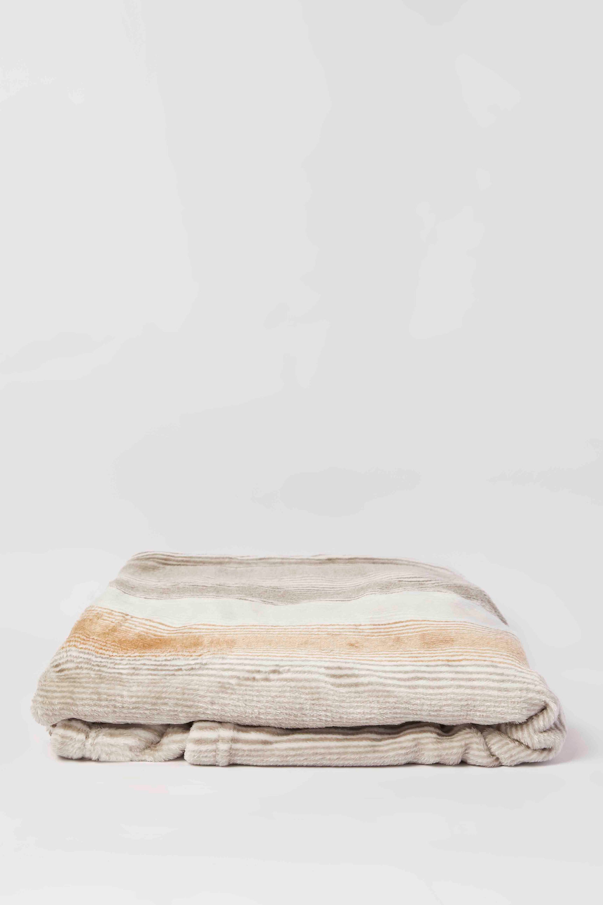 Redtag-Beige-Printed-Stripe-Blacket(Single-Size)-Category:Blankets,-Colour:Beige,-Deals:New-In,-Dept:Home,-Filter:Home-Bedroom,-HMW-BED-Blankets,-New-In-HMW-BED,-Non-Sale,-S23A,-Section:Homewares-Home-Bedroom-